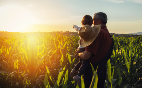 Farming generations - grandpa and grandson