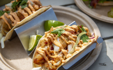 Fish tacos with zesty sauce