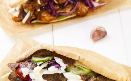 beef gyro with tzatsiki sauce