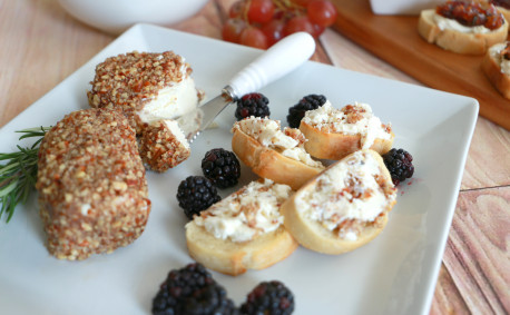 Best goat cheese appetizer - honey pecan log