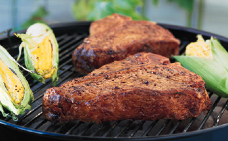 Grilled T-Bone Steaks with BBQ Rub