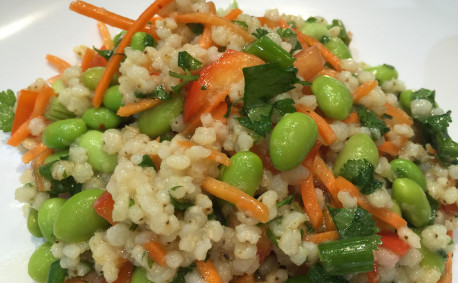 pearled sorghum salad with veggies