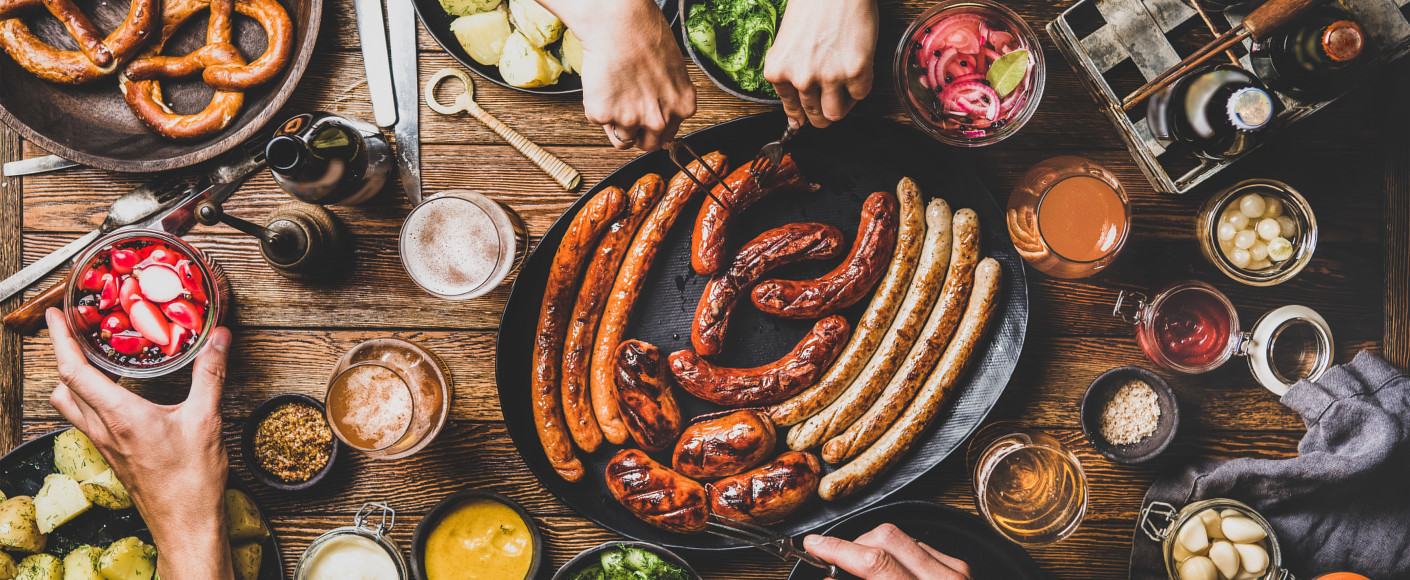 Different kinds of sausages from around the world