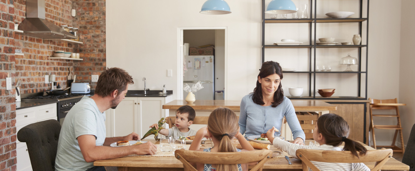 family eating dinner