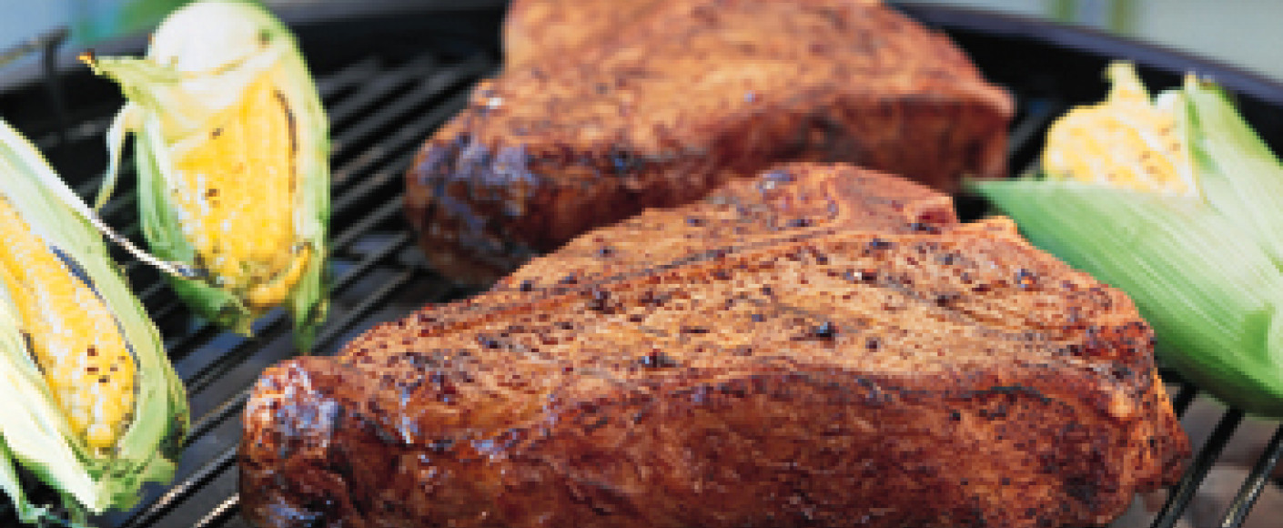 Grilled T-Bone Steaks with BBQ Rub