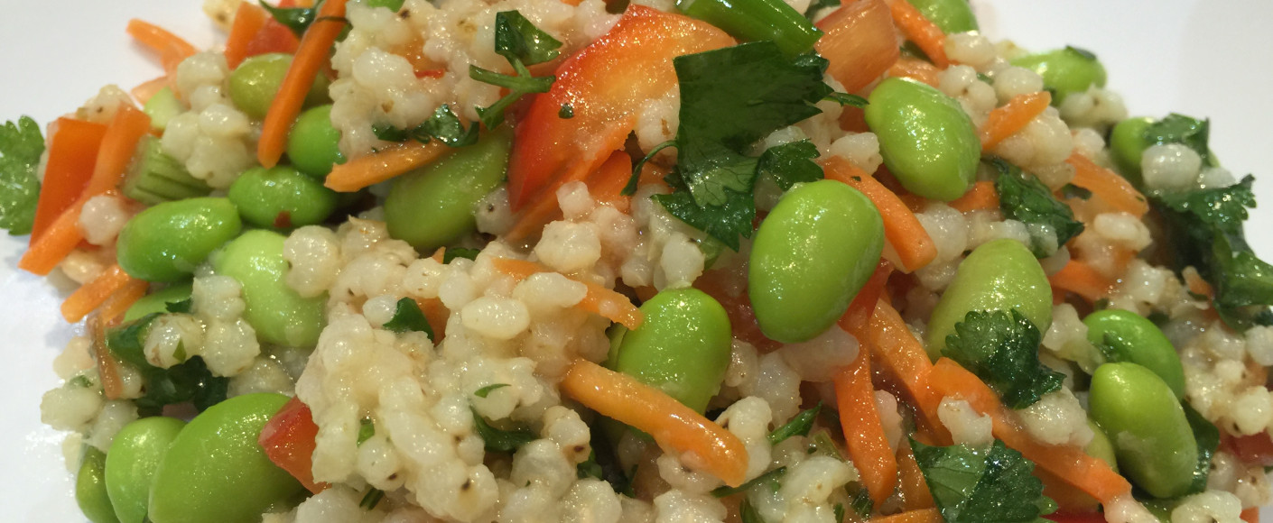 pearled sorghum salad with veggies