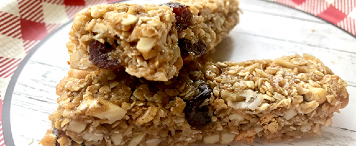 Granola fruit bars recipe header