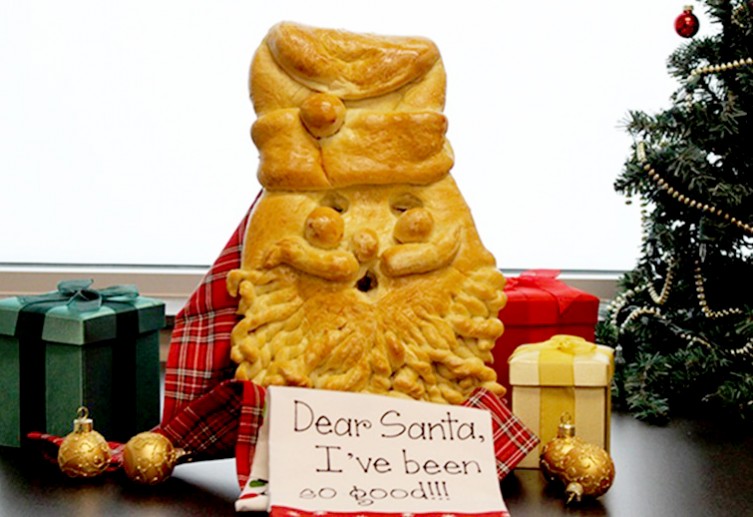 wheat recipe smiling santa bread