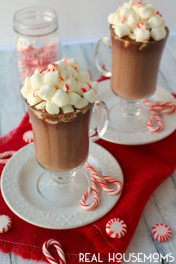 spiked peppermint hot chocolate