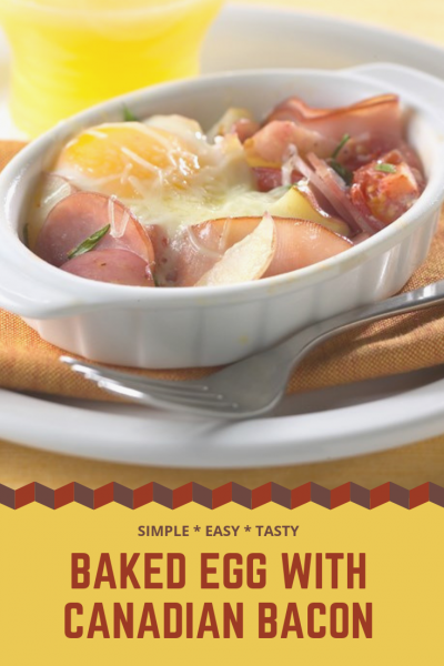 Baked egg with Canadian bacon recipe