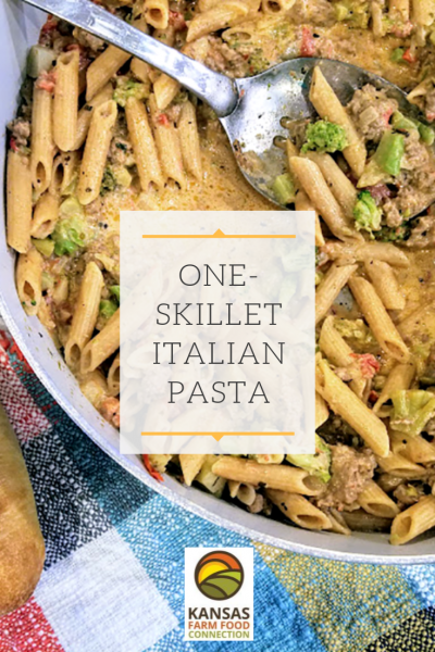 One Pot Pasta - Italian Skillet for Pinterest